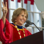 USC President Carol L. Folt addresses the graduates during the 139th USC Commencement at UPC, May 13, 2022. (Photo/Gus Ruelas)